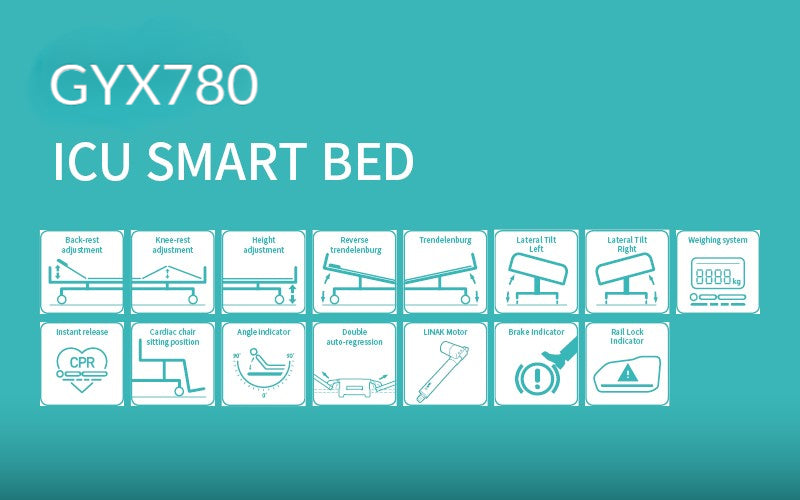 GYX780 ICU SAMRT Hospital bed 8 Function Fully eclectic bed (with Mattress)