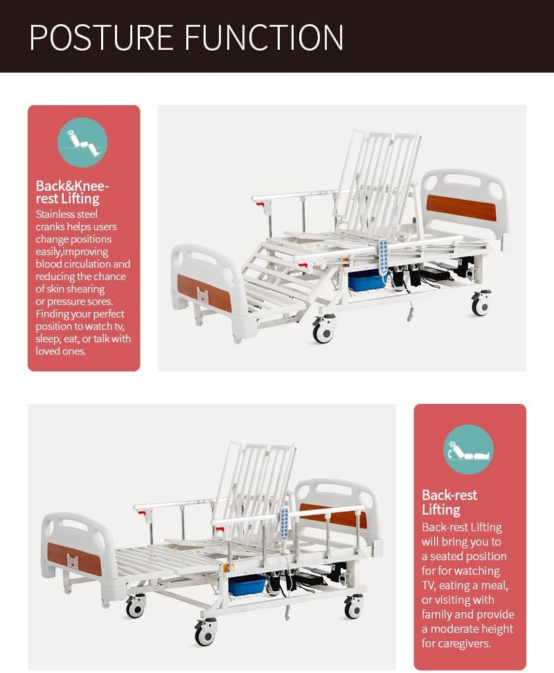 Hospital Bed 6 Functions Fully Electric Long Term Care Bed VIP Edition with Mattress & IV Pole (VP700)